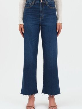 Daze pleaser high waist raw hem crop jeans